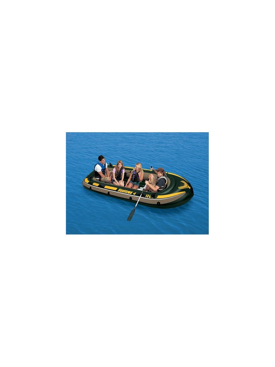 intex Seahawk 4 Bot Seti - 68351 (Çiftli Alüminyum Kürek & Pompa ) ( 351 x 145 x 48 cm )